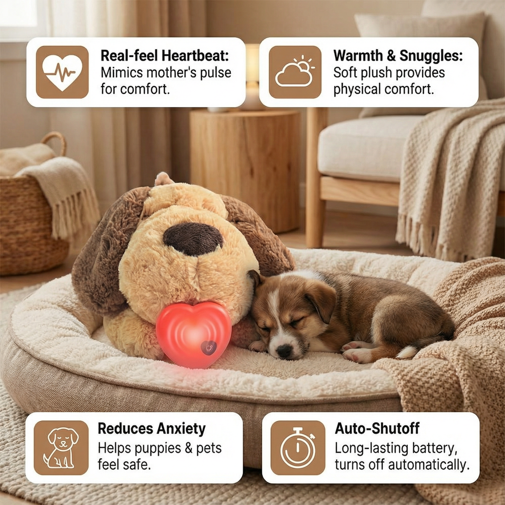 Calming Heartbeat Comfort Plush for Pets